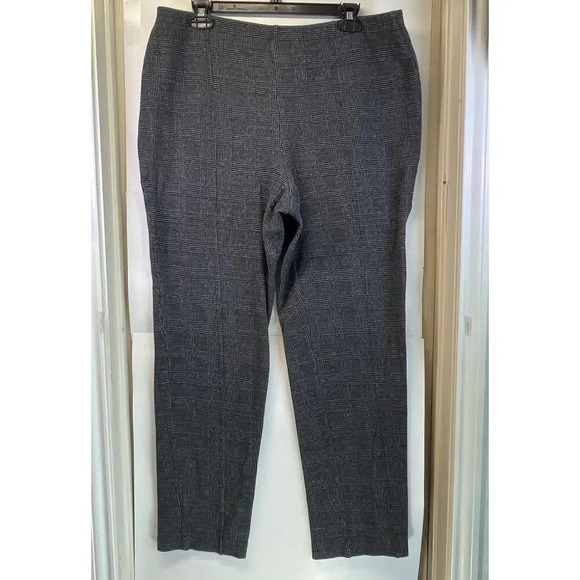 J. Jill Pants - J.Jill Womens L Black/White Ponte Slim Leg Pull on Career Wear FLAW